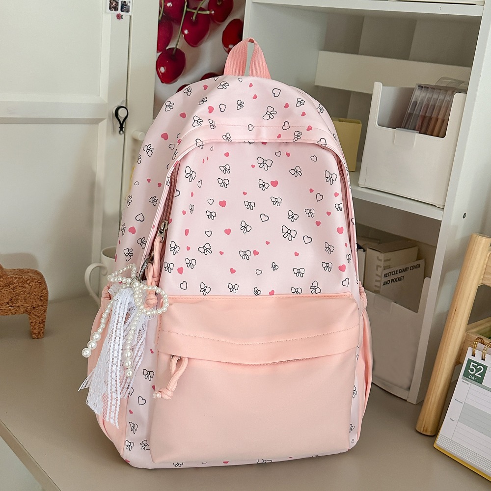 Fashion Backpack Women - Casual Large Capacity Student Schoolbag Bowknot